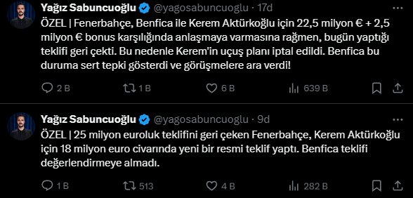 Fenerbahçe, Kerem Aktürkoğlu için yaptığı teklifi geri çekip yeniden pazarlığa oturdu