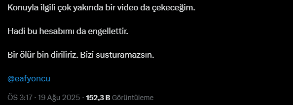 AKP'li Furkan Bölükbaşı: Türk-Türkiyeli tartışması konusundaki fikirlerini eleştirdiğim için Erhan Afyoncu hesabıma erişim engeli getirdi