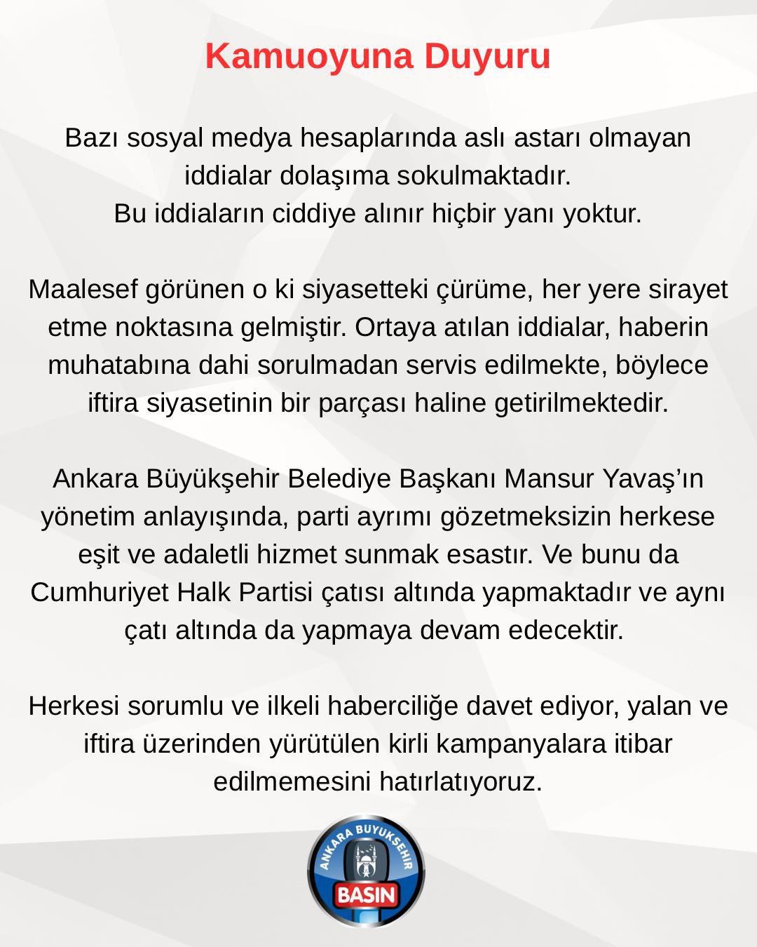 “Mansur Yavaş, AKP ile görüşüyor” iddiası reddedildi: Ciddiye alınır hiçbir yanı yok!