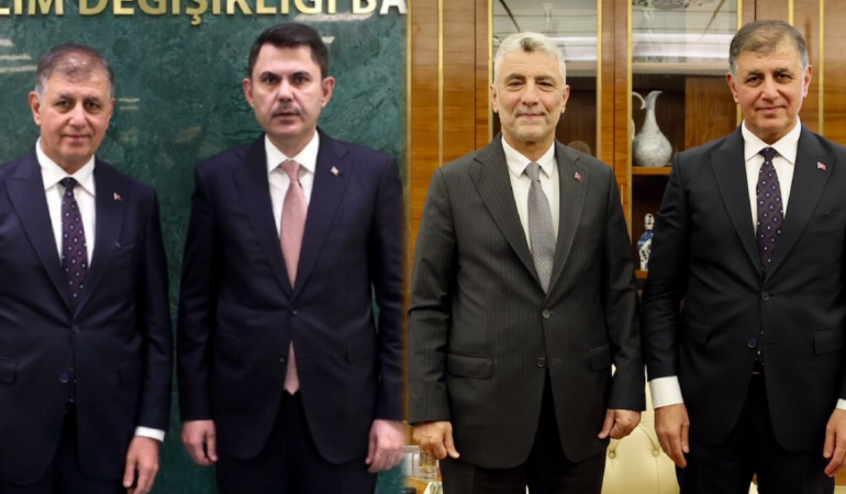 İzmir Büyükşehir Belediye Başkanı Cemil Tugay Ankara'da İki Bakanı Ziyaret Etti